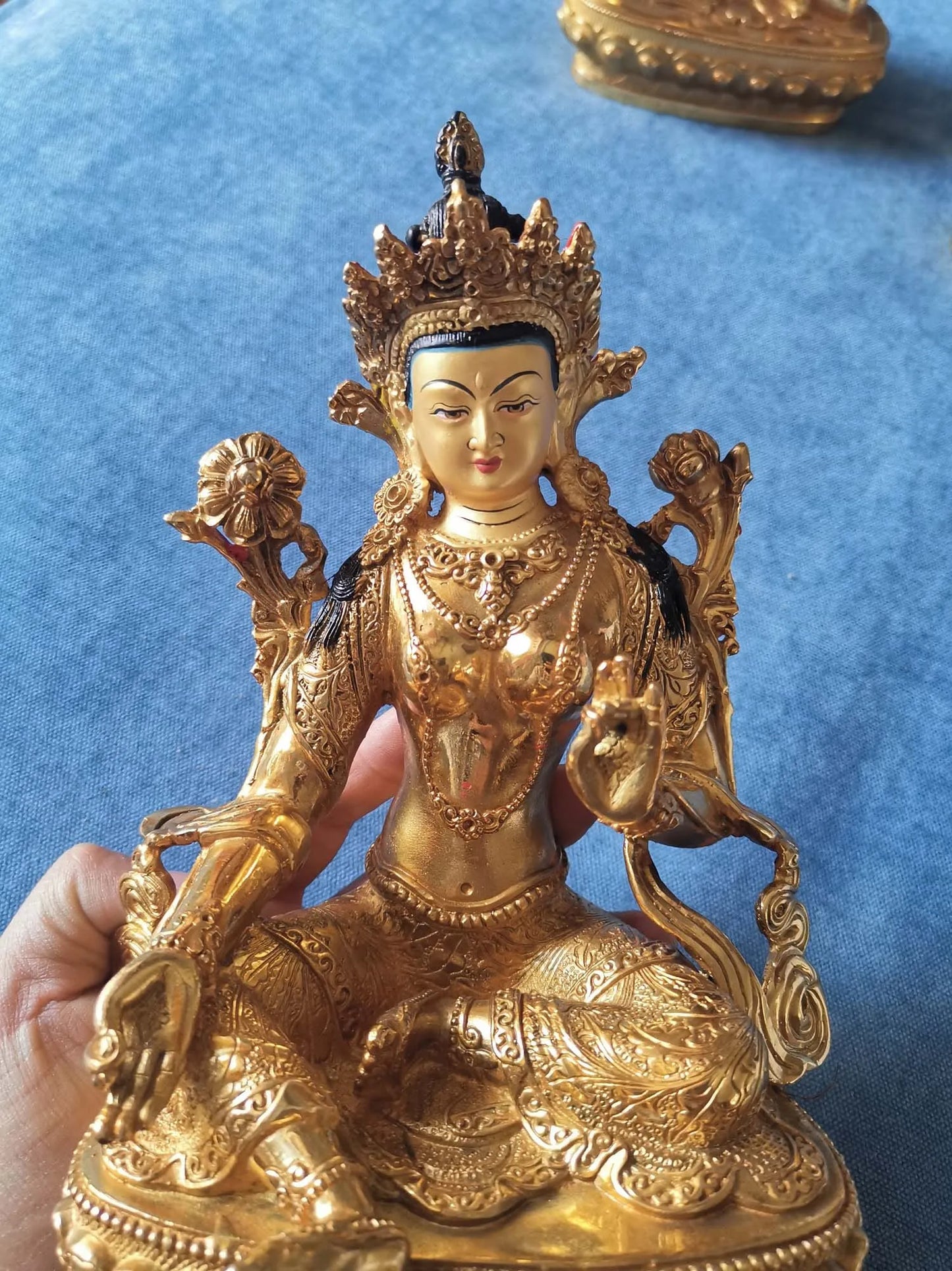 GOOD Green Tara Bodhisattva Guanyin Buddha statue Buddhism temple HOME gilded copper Buddha statue bless safe health good luck
