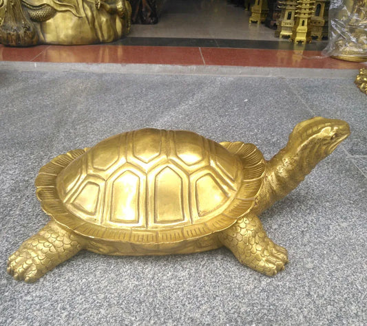 GOOD # HOME Courtyard TOP decoration ART Town house bring in wealth talisman Mascot gold turtle brass FENG SHUI Statue  41CM