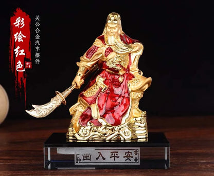 GOOD HOME OFFICE Company SHOP CAR TOP Efficacious Money Drawing thriving business GUAN GONG Buddha FENG SHUI BRASS art statue