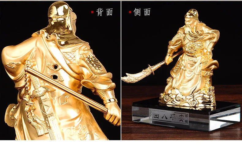 GOOD HOME OFFICE Company SHOP CAR TOP Efficacious Money Drawing thriving business Golden GUAN GONG Buddha FENG SHUI BRASS statue