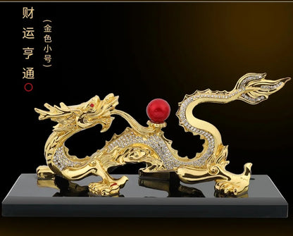 GOOD HOME OFFICE Company SHOP CAR TOP Efficacious Money Drawing thriving business Lucky Royal Dragon FENG SHUI brass art statue
