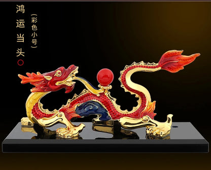 GOOD HOME OFFICE Company SHOP CAR TOP Efficacious Money Drawing thriving business Lucky Royal Dragon FENG SHUI brass art statue