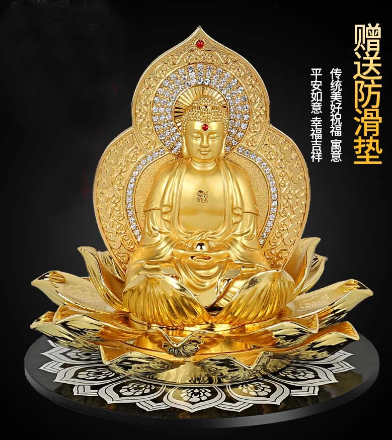 GOOD HOME OFFICE Company SHOP CAR Talisman Effective protection bless safe Diamonds Golden RULAI Buddha FENG SHUI statue