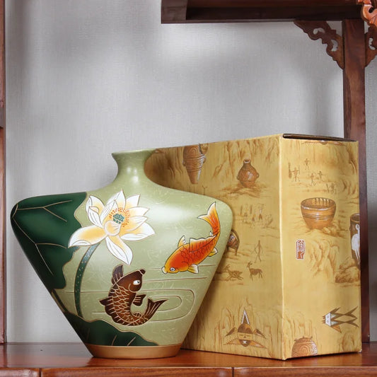 GOOD HOME Porch lobby efficacious Mascot thriving business Auspicious 3D Handicraft RU YAO CHINESE Art FISHES FENG SHUI statue