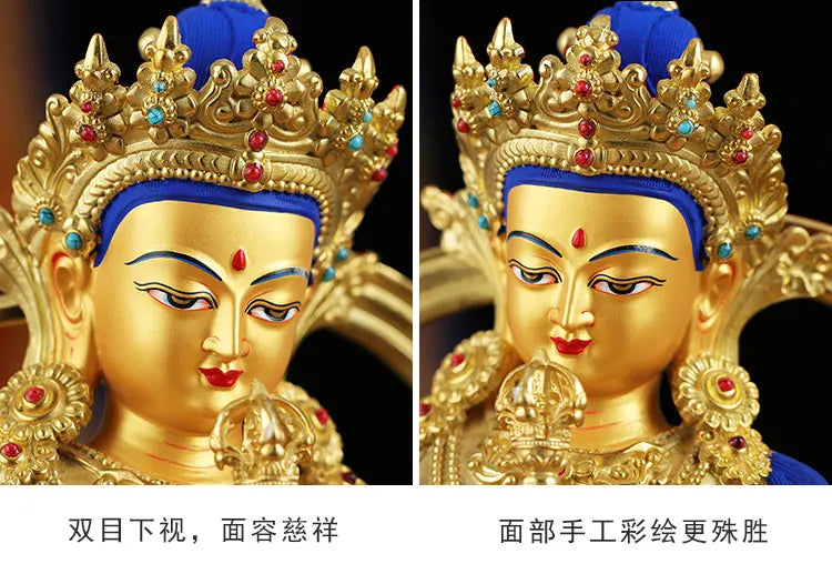 GOOD- HOME Temple niche  Protection Tibetan Buddhism Nepal Vajrasattva Gilding Buddha statue   33CM