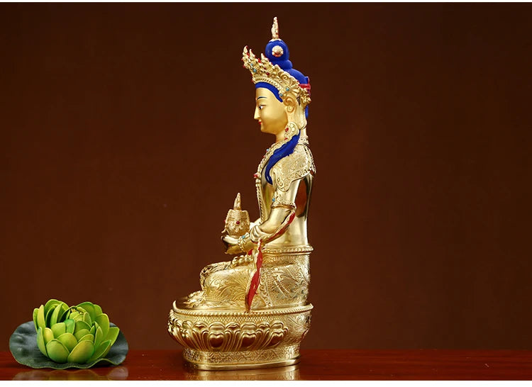 GOOD HOME family Spiritual efficacious Protection # Tibet Nepal Buddhism Gilding Amitayus Buddha copper statue 16cm tall