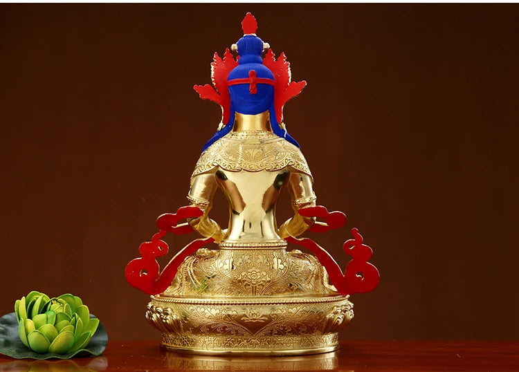 GOOD HOME family Spiritual efficacious Protection # Tibet Nepal Buddhism Gilding Amitayus Buddha copper statue 16cm tall