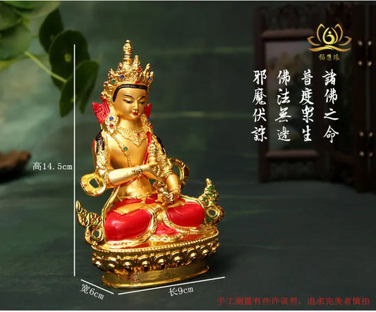GOOD HOME family  Talisman Buddhism India Nepal handmade Gilding Gold-plated Vajrasattva king kong Buddha statue