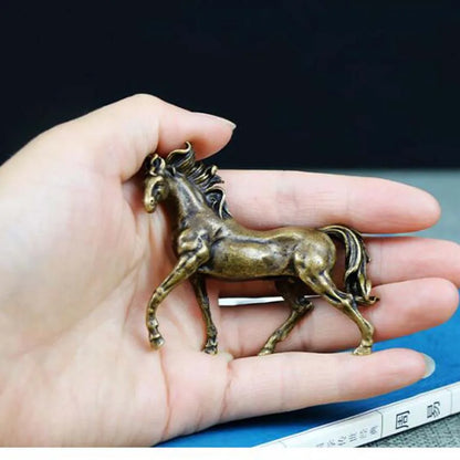 GOOD Handmade ART work Good luck success horse Bronze carving art statue FENG SHUI " MA DAO CHEN GONG " mascot Small size