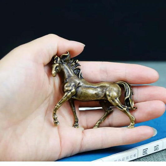 GOOD Handmade ART work Good luck success horse Bronze carving art statue FENG SHUI " MA DAO CHEN GONG " mascot Small size