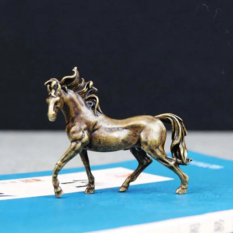 GOOD Handmade ART work Good luck success horse Bronze carving art statue FENG SHUI " MA DAO CHEN GONG " mascot Small size