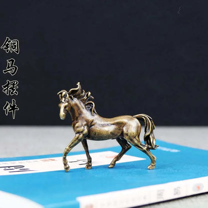 GOOD Handmade ART work Good luck success horse Bronze carving art statue FENG SHUI " MA DAO CHEN GONG " mascot Small size