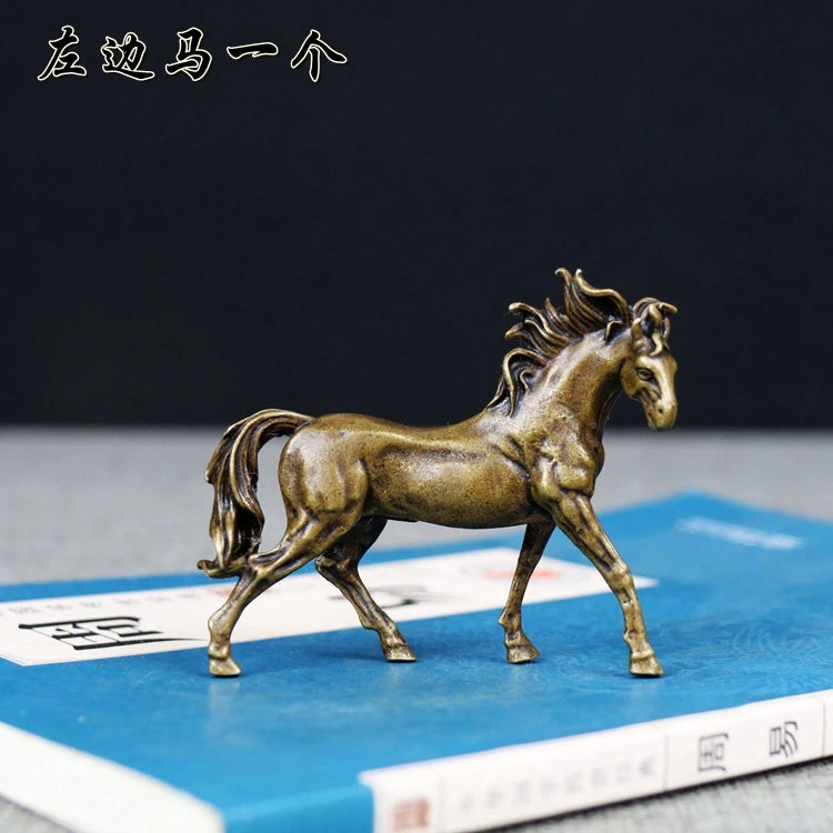 GOOD Handmade ART work Good luck success horse Bronze carving art statue FENG SHUI " MA DAO CHEN GONG " mascot Small size