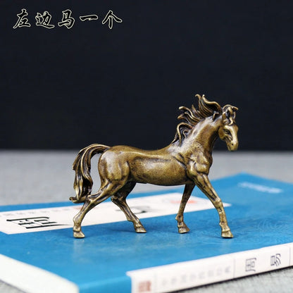 GOOD Handmade ART work Good luck success horse Bronze carving art statue FENG SHUI " MA DAO CHEN GONG " mascot Small size