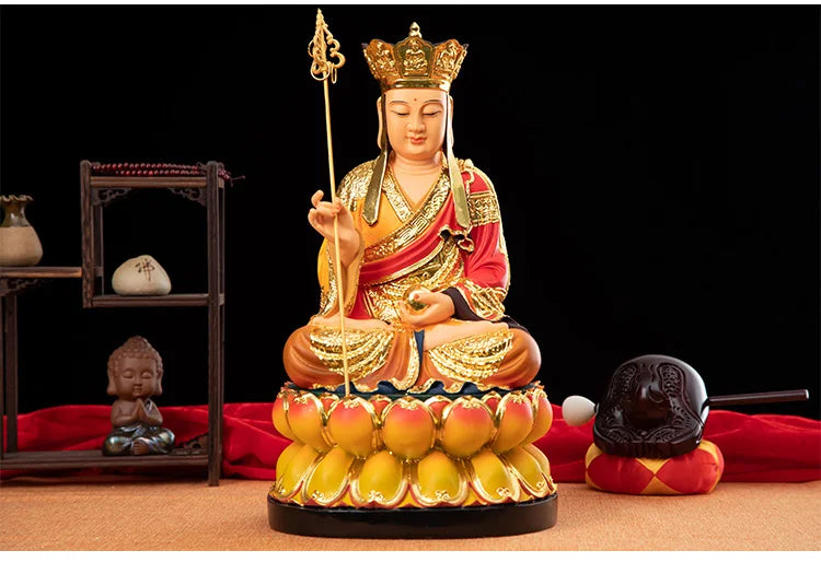 GOOD  Home family temple bless safety health bring GOOD luck Almighty God ksitigarbha Dizang pusa buddha color statue
