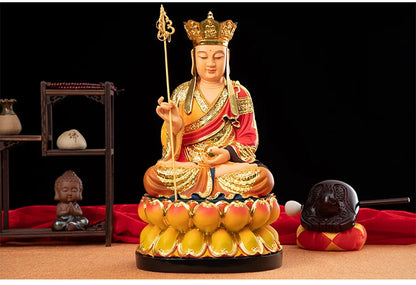 GOOD  Home family temple bless safety health bring GOOD luck Almighty God ksitigarbha Dizang pusa buddha color statue
