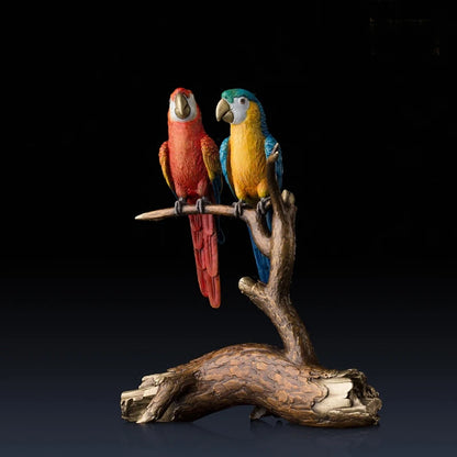 GOOD LUCK  Collection animal scarlet macaw parrot birds Color brass ART WORK HOME OFFICE shop lobby Limited Edition