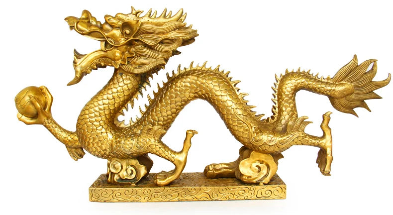 GOOD LUCK  HOME SHOP Store company Efficacious Mascot Talisman Money drawing wealth Good luck dragon brass art statue
