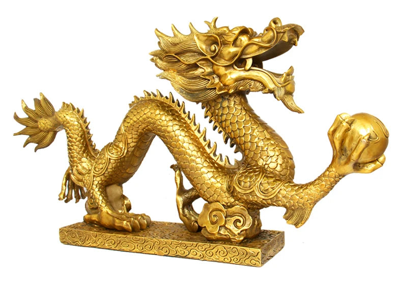 GOOD LUCK  HOME SHOP Store company Efficacious Mascot Talisman Money drawing wealth Good luck dragon brass art statue