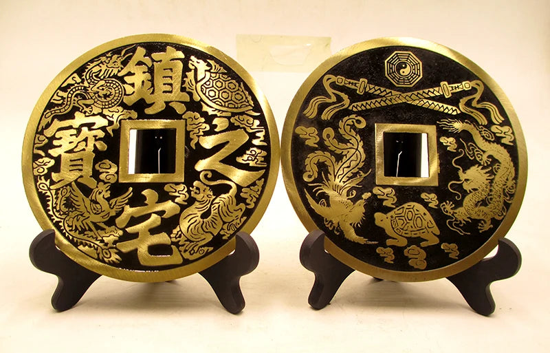 GOOD LUCK HOME Shop company business efficacious Mascot Money Drawing luck turns FENG SHUI brass Retro CHINA cash statue