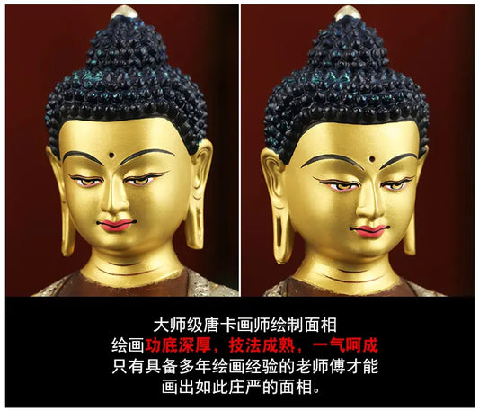 GOOD LUCK High-grade Buddha brass statue- HOME family TOP effective protection Tibetan Nepal Amitabha Amitayus Buddha  21CM