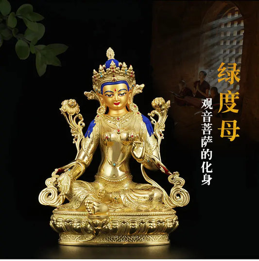 GOOD LUCK High-grade HOME Temple efficacious Protection Tibetan Buddhism Bodhisattva Tara (Green) Guan yin buddha statue