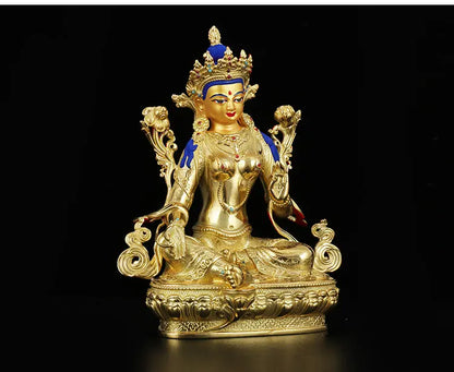 GOOD LUCK High-grade HOME Temple efficacious Protection Tibetan Buddhism Bodhisattva Tara (Green) Guan yin buddha statue