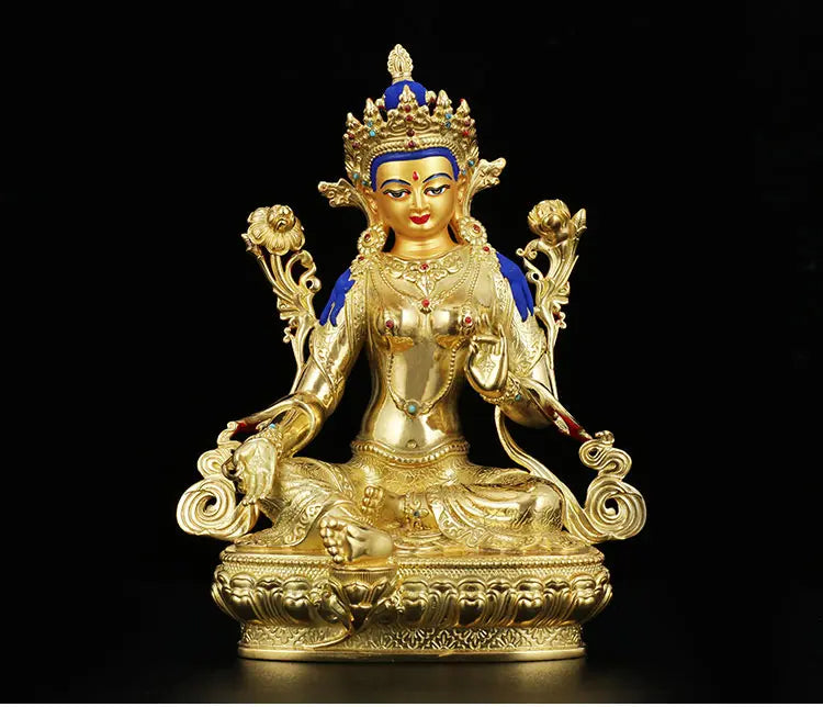 GOOD LUCK High-grade HOME Temple efficacious Protection Tibetan Buddhism Bodhisattva Tara (Green) Guan yin buddha statue