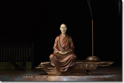 GOOD LUCK  TOP Collection Southeast Asia HOME office Buddhism Master bless Safe healthy good luck brass ART