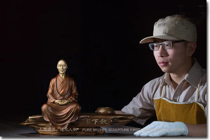 GOOD LUCK  TOP Collection Southeast Asia HOME office Buddhism Master bless Safe healthy good luck brass ART