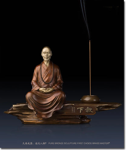 GOOD LUCK  TOP Collection Southeast Asia HOME office Buddhism Master bless Safe healthy good luck brass ART