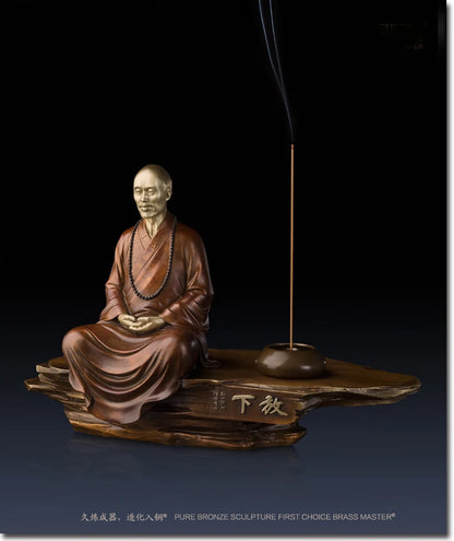 GOOD LUCK  TOP Collection Southeast Asia HOME office Buddhism Master bless Safe healthy good luck brass ART