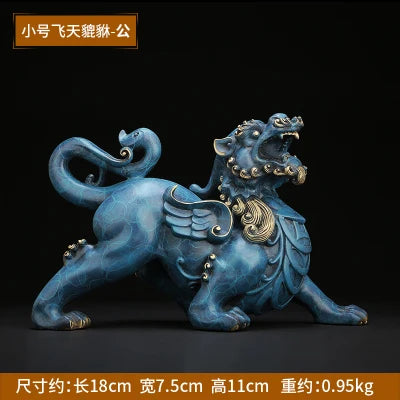 GOOD LUCK  home Shop company business Success bring in wealth efficacious FENG SHUI brass lightning MALE PI XIU statue