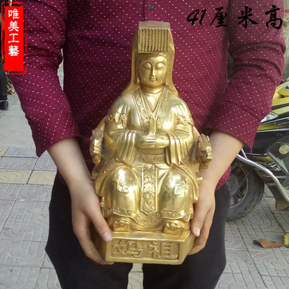 GOOD Large -HOME shrine ROOM efficacious Talisman Protection Mazu Goddess Matsu Goddess of the Sea FENG SHUI copper art statue