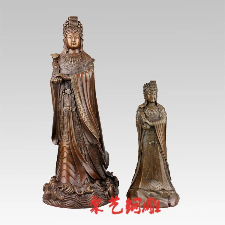 GOOD MAZU statue # TAIWAN family HOME efficacious Protection -Sea God Mazu Guanyin bronze statue-bless Safety Health-S SIZE