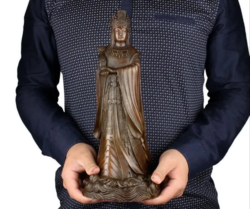 GOOD MAZU statue # TAIWAN family HOME efficacious Protection -Sea God Mazu Guanyin bronze statue-bless Safety Health-S SIZE