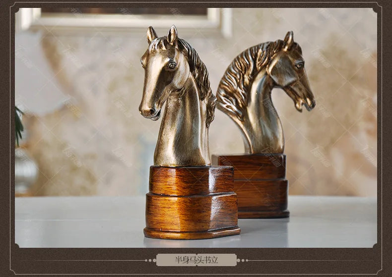 GOOD Ornament ART # TOP COOL  HOME Shop company office Desk Living room decoration Success horse Book holder statue