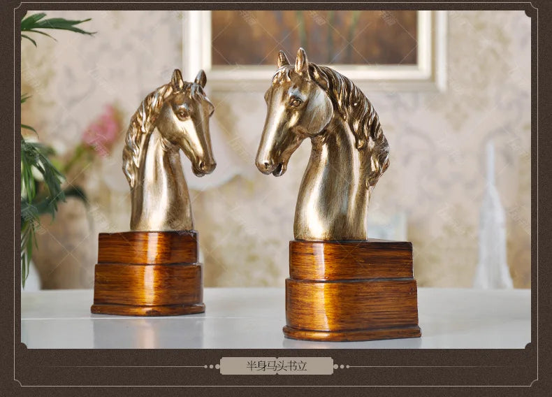 GOOD Ornament ART # TOP COOL  HOME Shop company office Desk Living room decoration Success horse Book holder statue