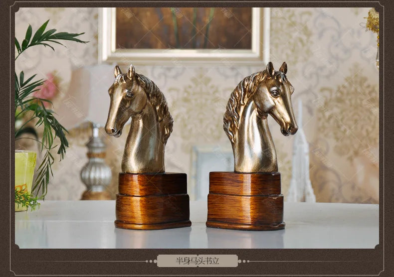 GOOD Ornament ART # TOP COOL  HOME Shop company office Desk Living room decoration Success horse Book holder statue