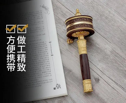 GOOD Quality Tibet Ya Ching Temple Buddhism the Brilliant Mantra of Six Words recite chant Turning Scripture prayer wheel