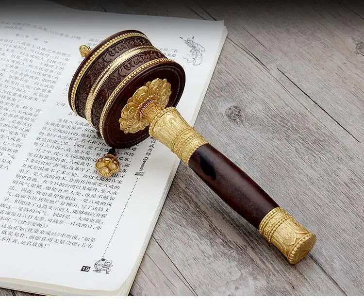 GOOD Quality Tibet Ya Ching Temple Buddhism the Brilliant Mantra of Six Words recite chant Turning Scripture prayer wheel