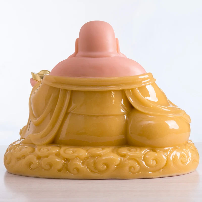 GOOD Southeast Asia high grade jade Good luck Maitreya God of wealth Mammon buddha statue Recruit wealth thriving business