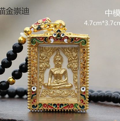 GOOD Thailand temple master Buddha card Effective CPendants bless family safe  good luck health bring wealth money A02