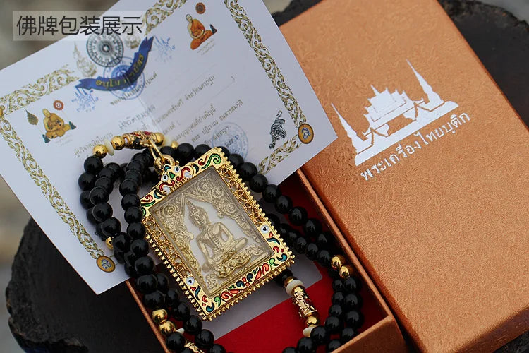 GOOD Thailand temple master Buddha card Effective CPendants bless family safe  good luck health bring wealth money A02