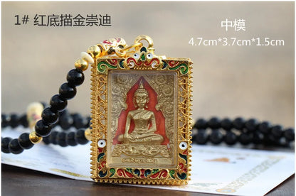 GOOD Thailand temple master Buddha card Effective CPendants bless family safe  good luck health bring wealth money