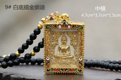 GOOD Thailand temple master Buddha card Effective CPendants bless family safe  good luck health bring wealth money A02