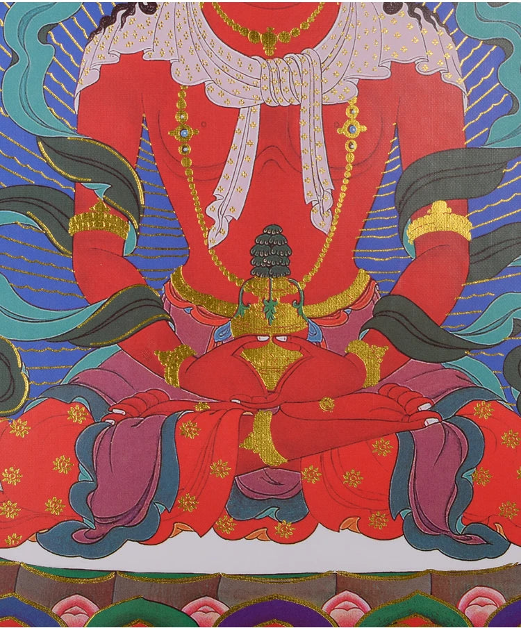 GOOD Thangka Tibet Buddhism HOME temple altar WALL Decor art  Amitayus Amitabha  Buddha Mandala Thang-ga Hanging painting