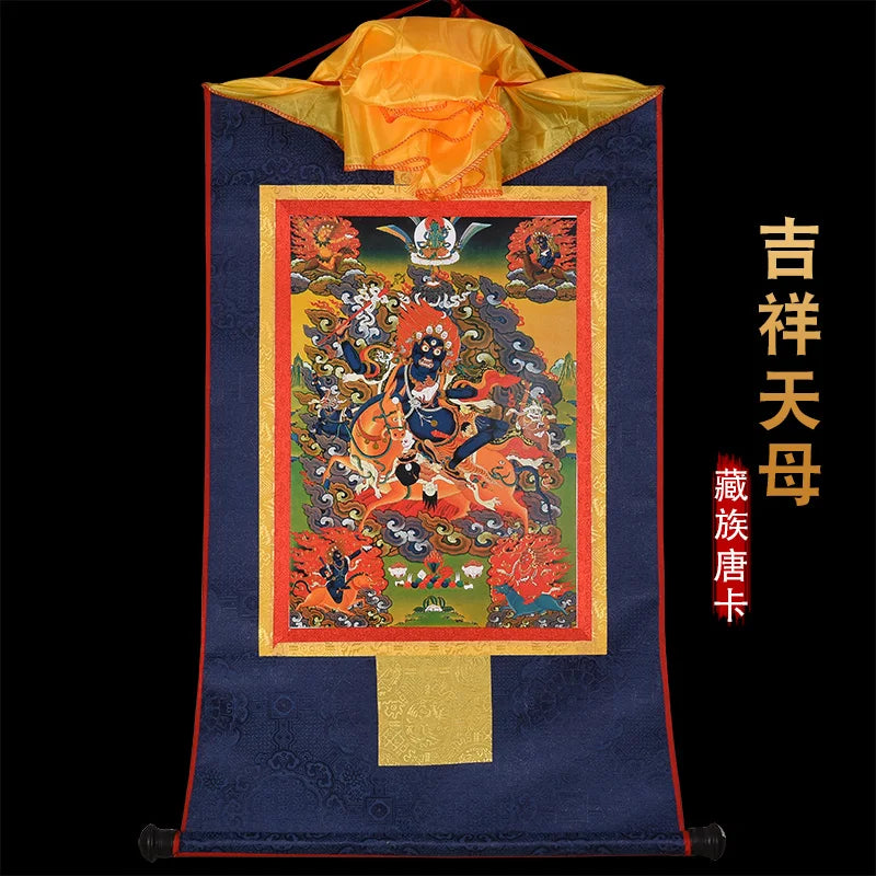GOOD Thangka Tibet Buddhism HOME temple altar WALL Decor art  Palden Lhamo JI X TIAN MU Buddha Mandala Thang-ga Hanging painting