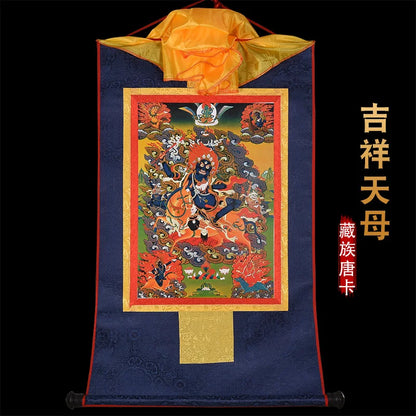 GOOD Thangka Tibet Buddhism HOME temple altar WALL Decor art  Palden Lhamo JI X TIAN MU Buddha Mandala Thang-ga Hanging painting