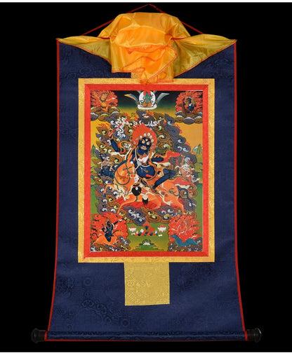 GOOD Thangka Tibet Buddhism HOME temple altar WALL Decor art  Palden Lhamo JI X TIAN MU Buddha Mandala Thang-ga Hanging painting